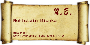 Mühlstein Bianka névjegykártya